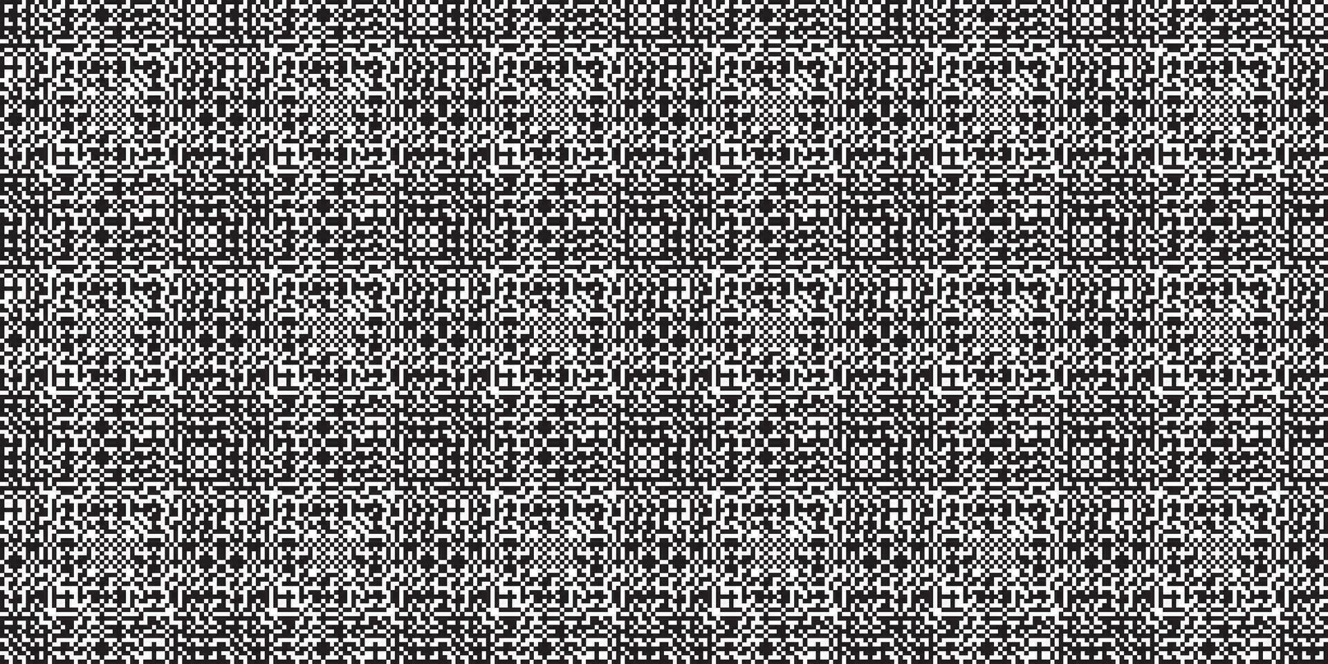 Monochrome geometric grid Pixel Art background Modern black and white abstract mosaic texture vector