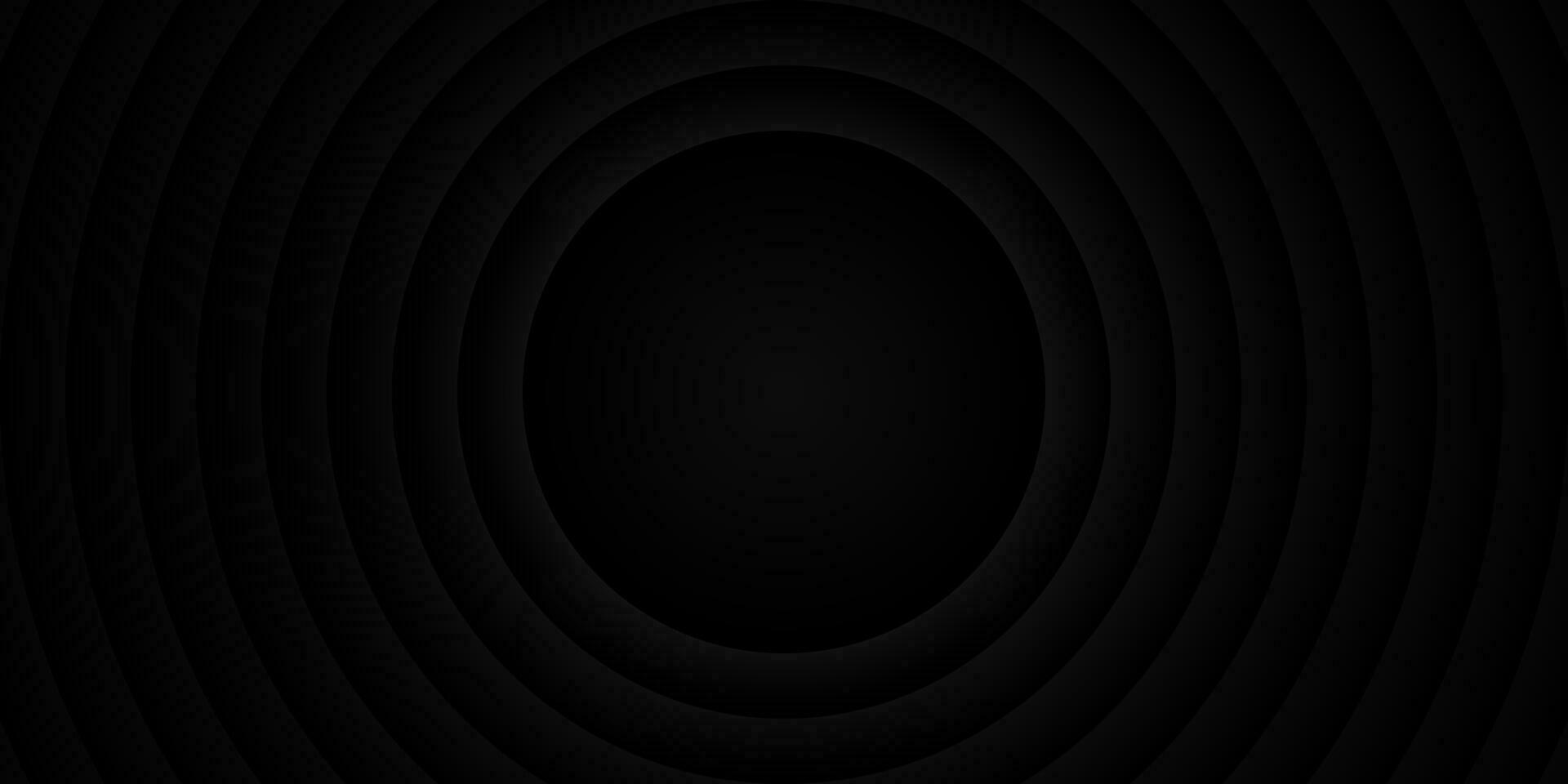 Abstract black and white round background with concentric circles. Vector illustration