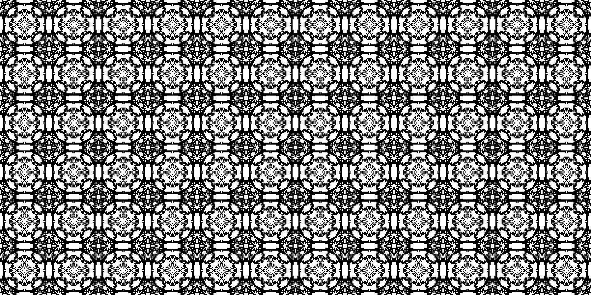 Monochrome geometric grid Pixel Art background Modern black and white abstract mosaic texture vector