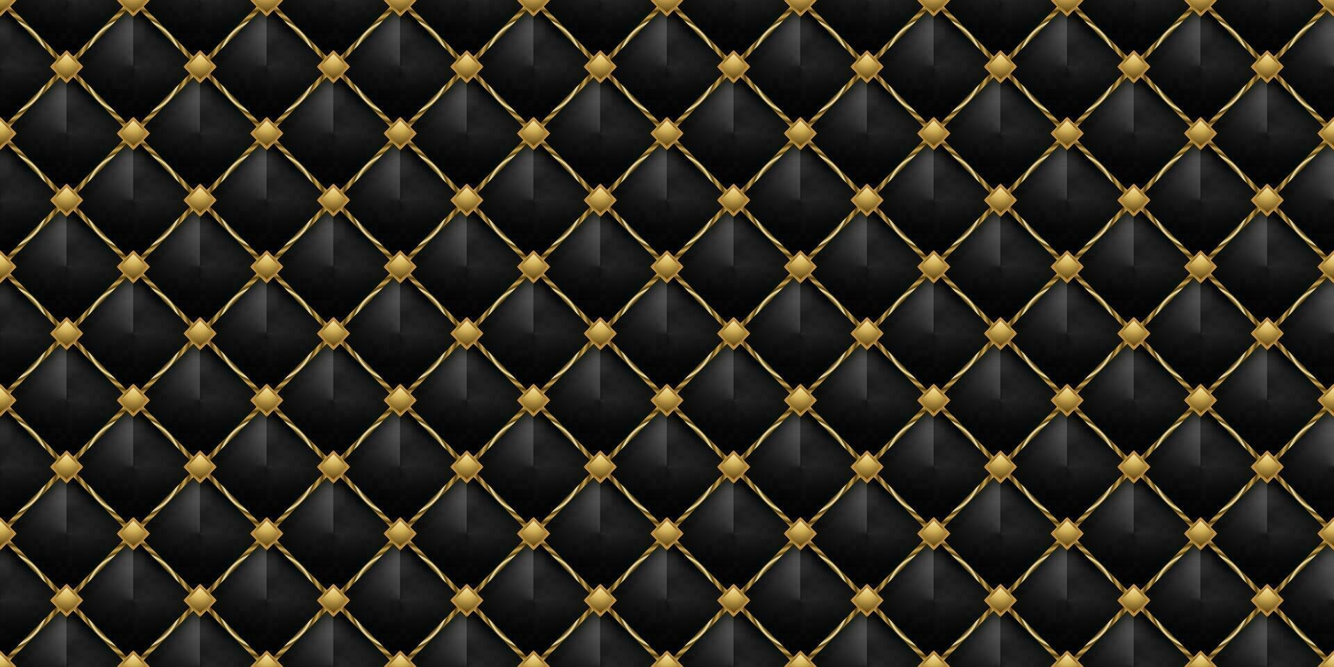 Luxury black and gold leather background. Seamless pattern. vector