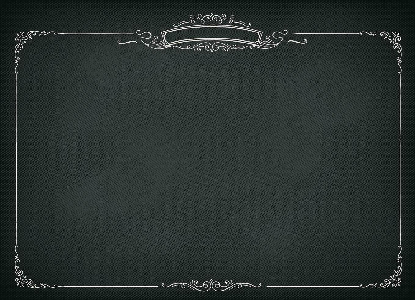 Horizontal vector retro blackboard background with border