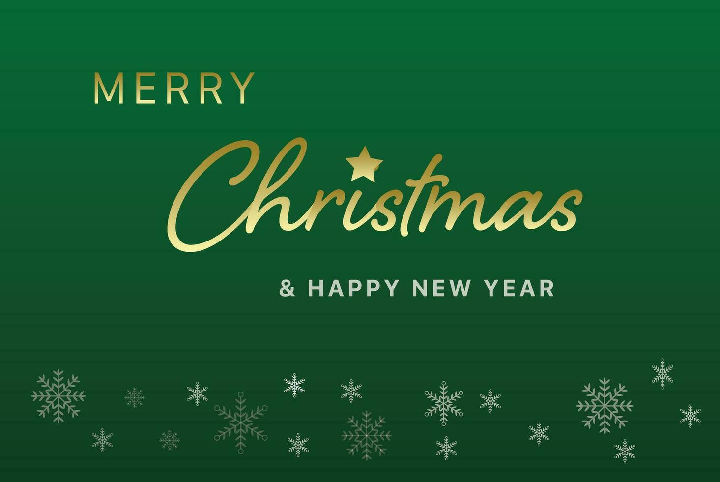 Christmas and Happy New Year with xmas snowflakes on green background, vector illustration.