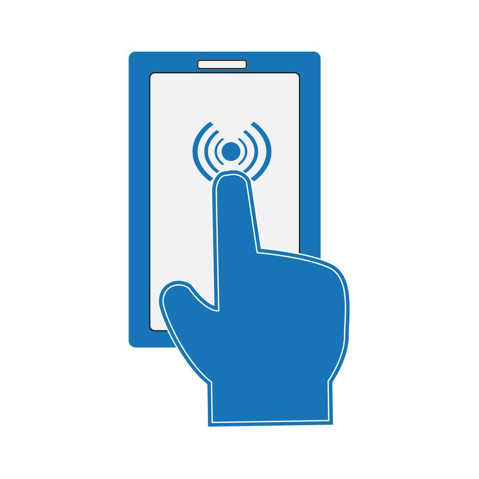 Smart Mobile phone with hand vector icon eps