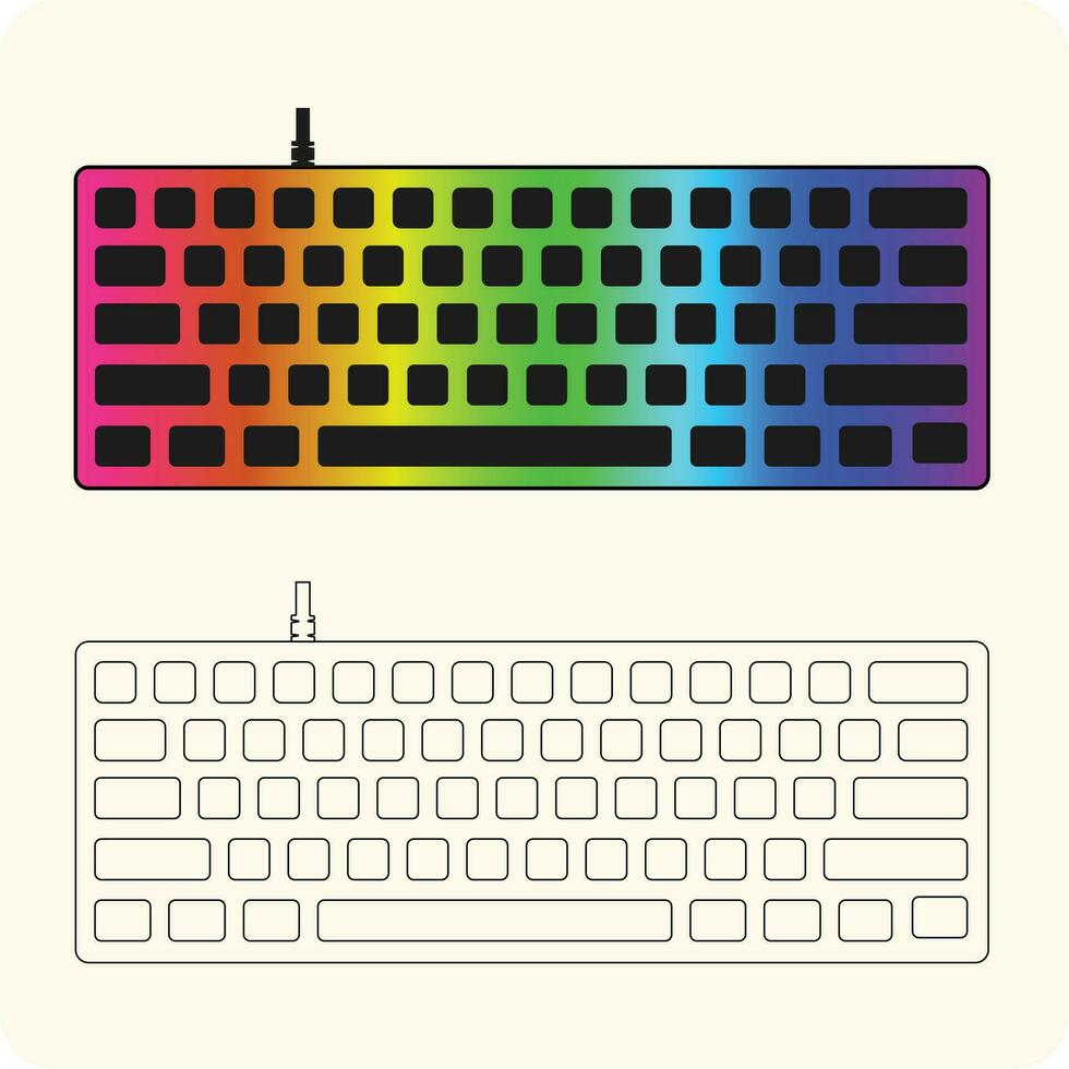 Computer Keyboard, Gaming Keyboard illustration vector, line art eps vector