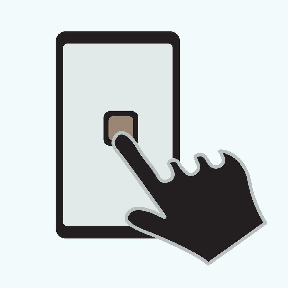 Smart Mobile with hand vector illustration eps