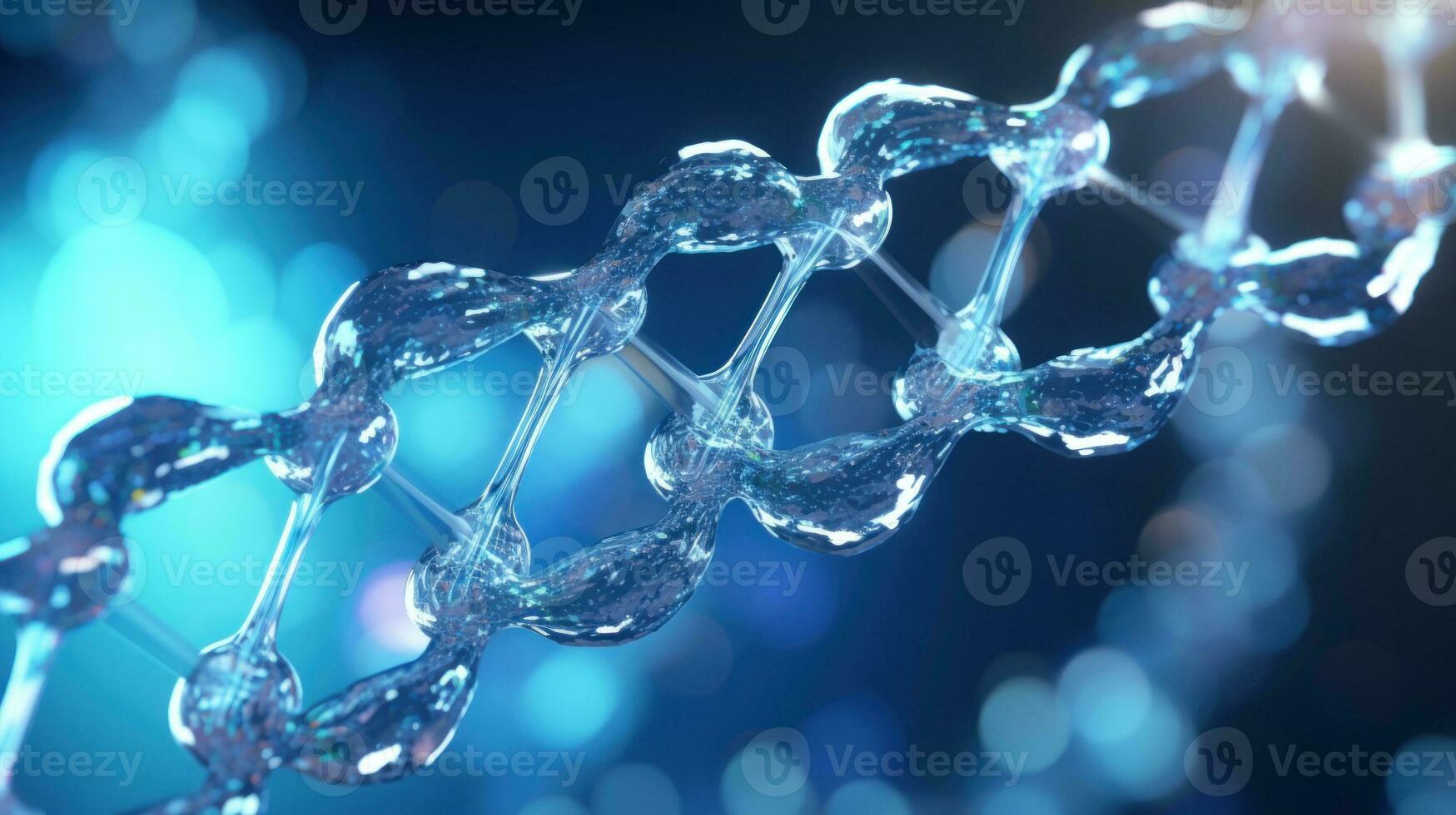 AI generated Atoms and molecules. Colorful Spheres in Motion. Futuristic Geometry Abstract background. Science or medical backdrop. Concept of science, chemistry, medicine, technology, networks. photo