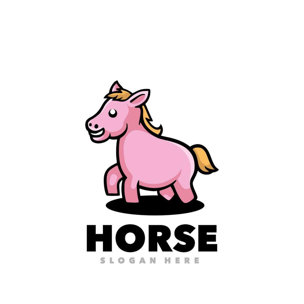 Cute horse mascot cartoon logo vector