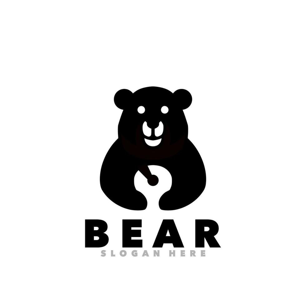 Bear silhouette logo design vector