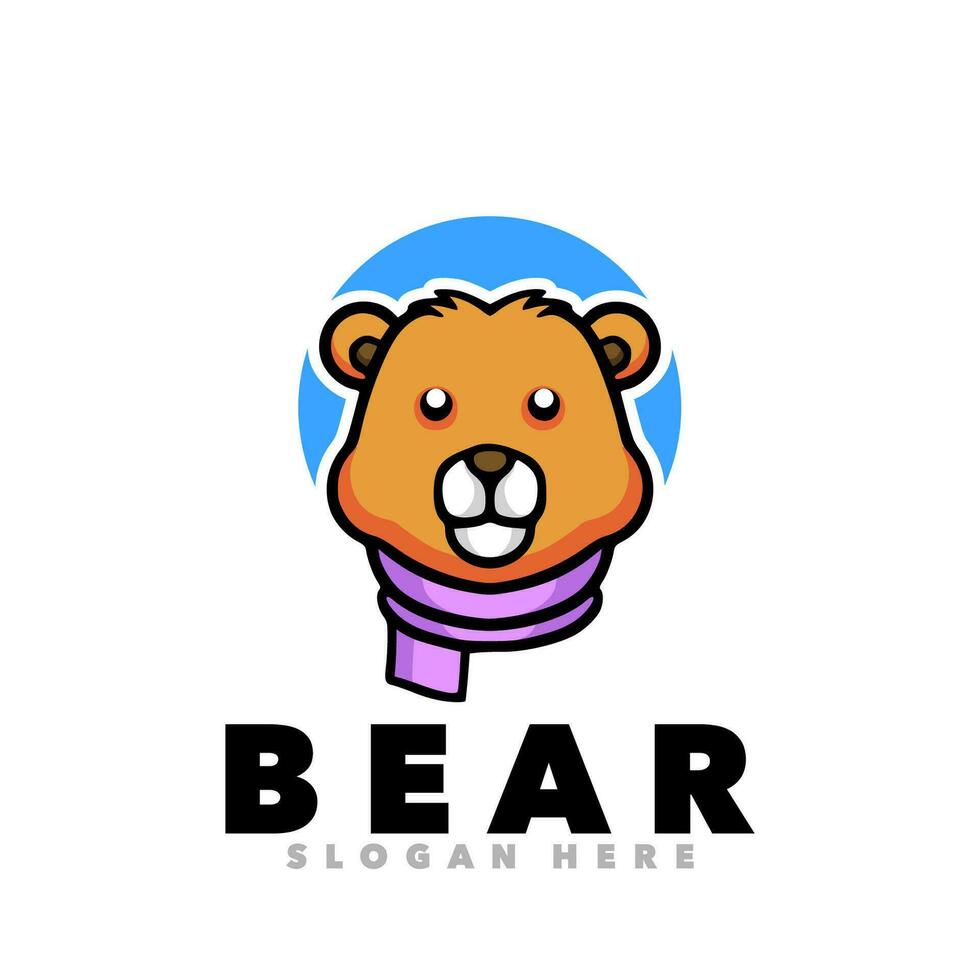 Bear head mascot cartoon vector