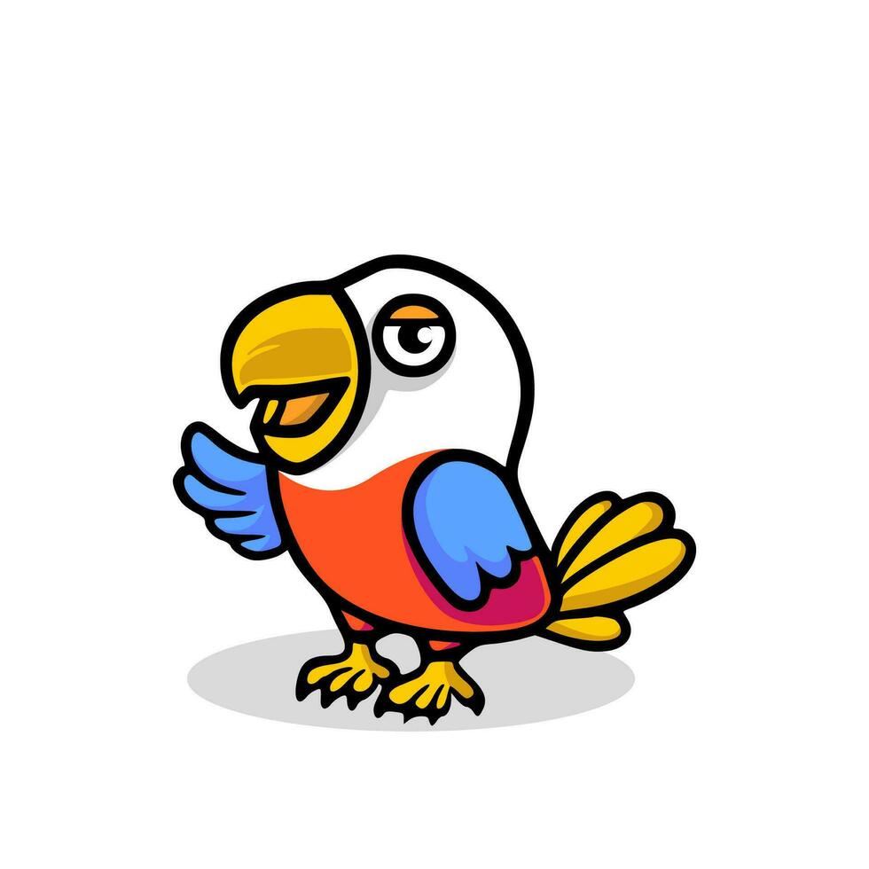 Parrot mascot cartoon design illustration vector