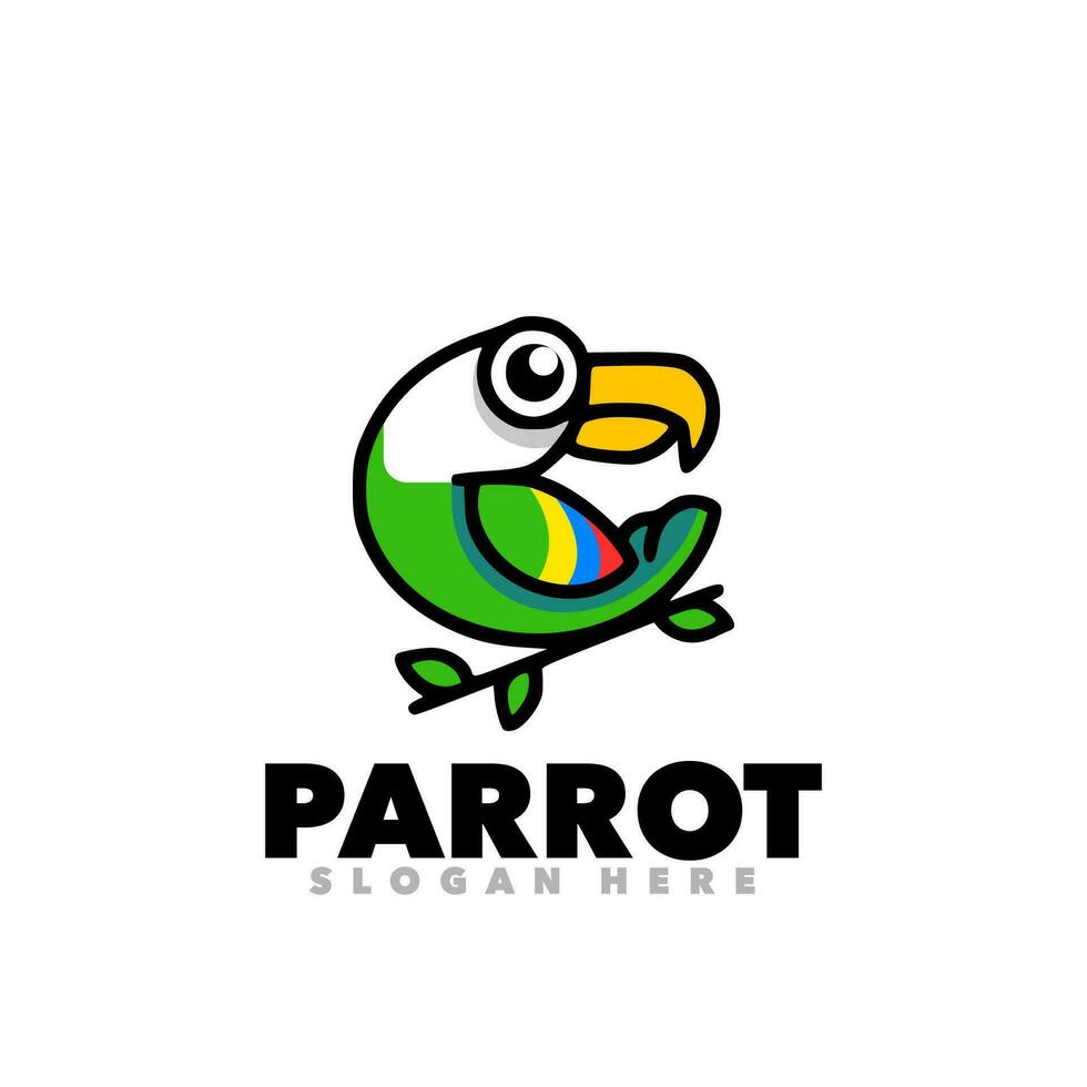 Cute parrot mascot cartoon design vector