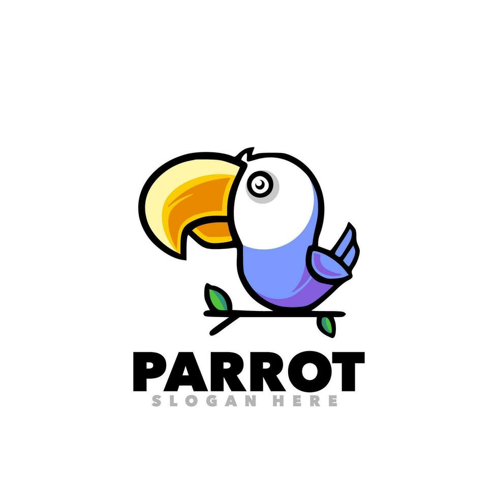 Baby parrot mascot cartoon logo vector