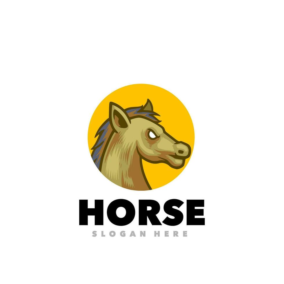 caballo mascota dibujos animados logo vector