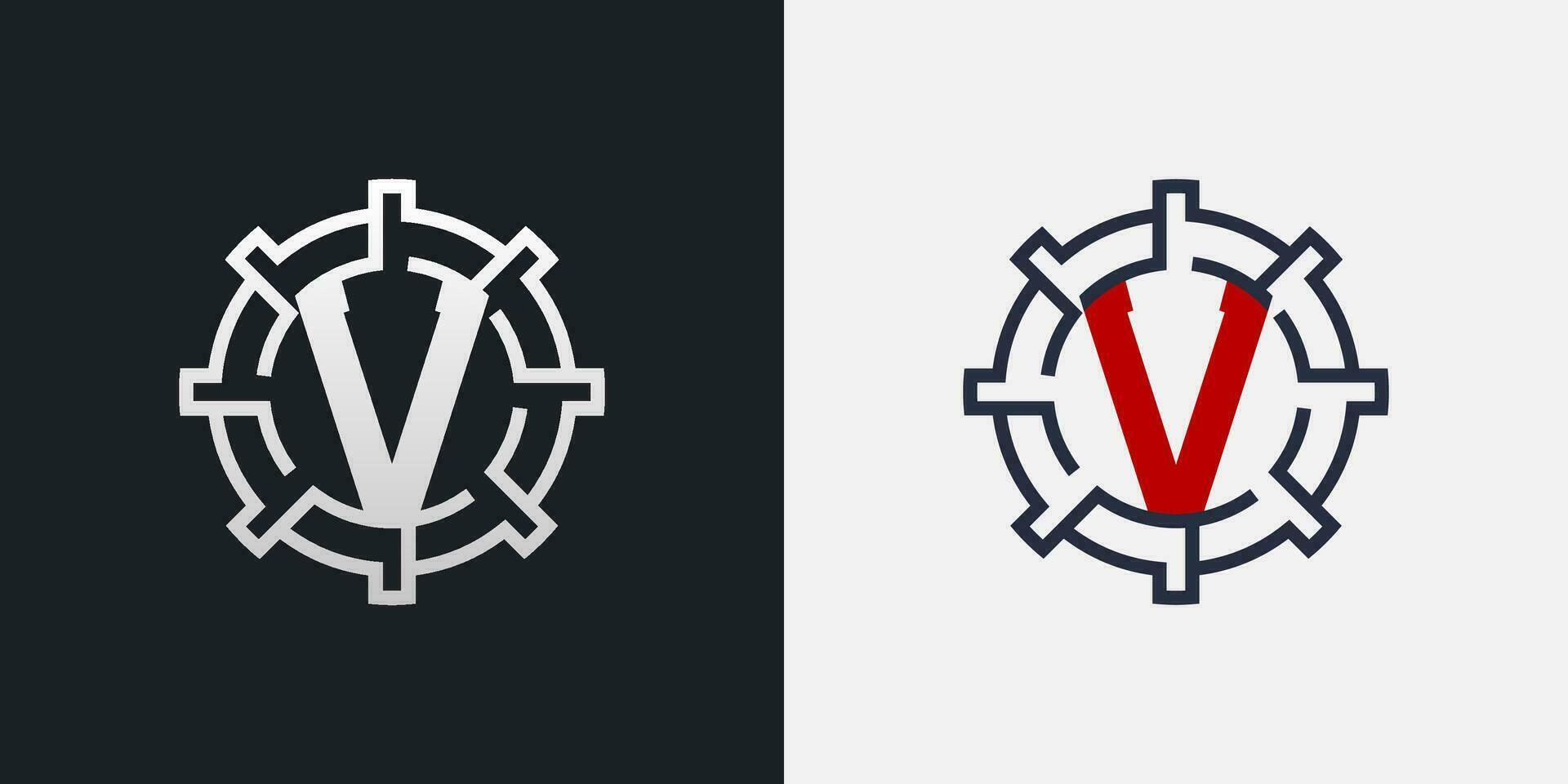 v logo diseño. limpiar y moderno letra v logo en redondo forma vector