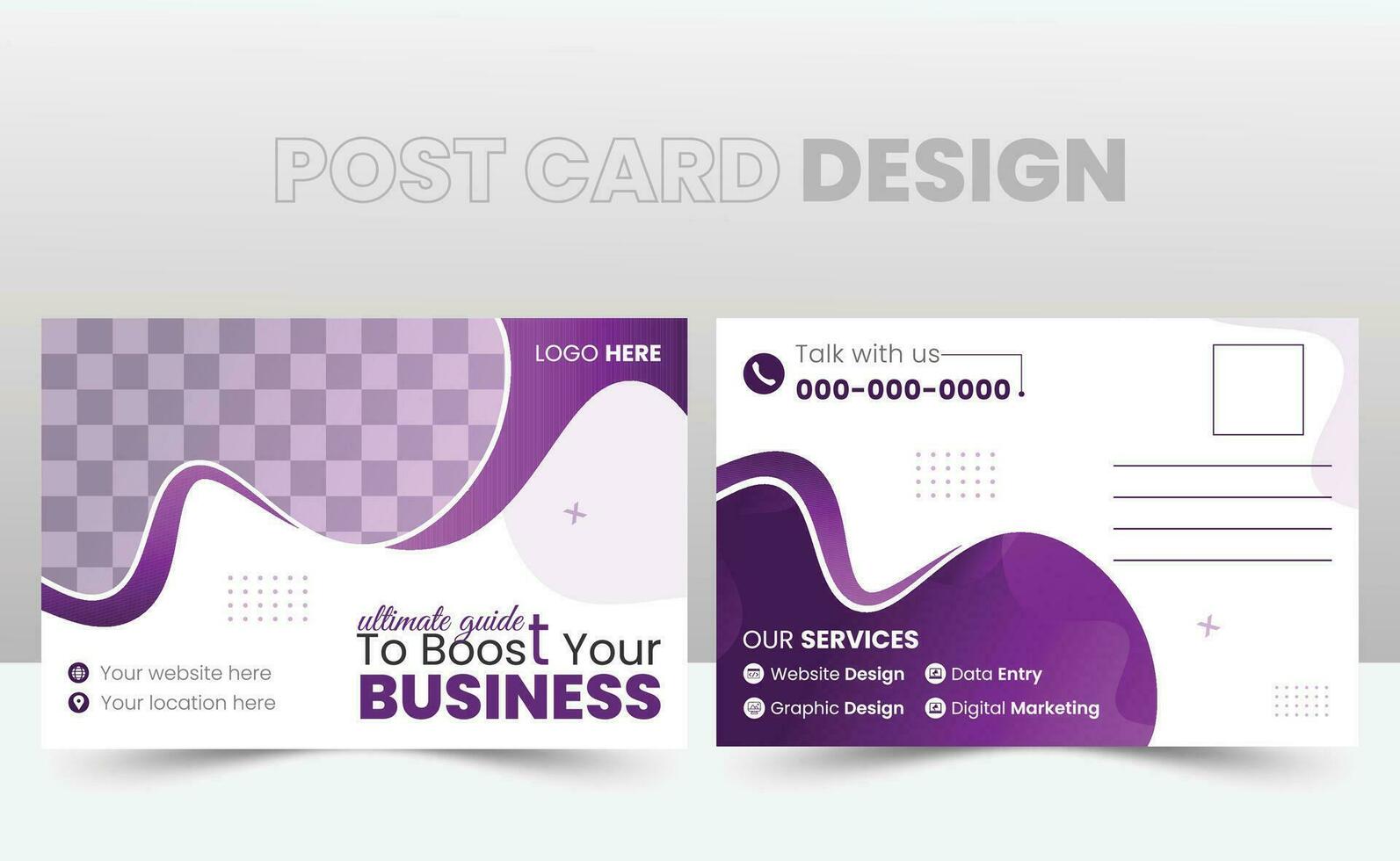 creativo corporativo tarjeta postal diseño. márketing agencia tarjeta postal modelo gratis vector