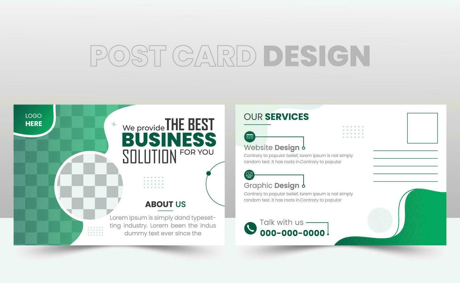 Creative vector illustration of postcard isolated on transparent background. EDDM postcard design template Free Vector
