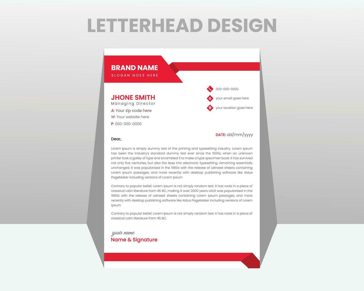 Modern business letterhead template. letter head, letterhead, business letterhead design, free Vector