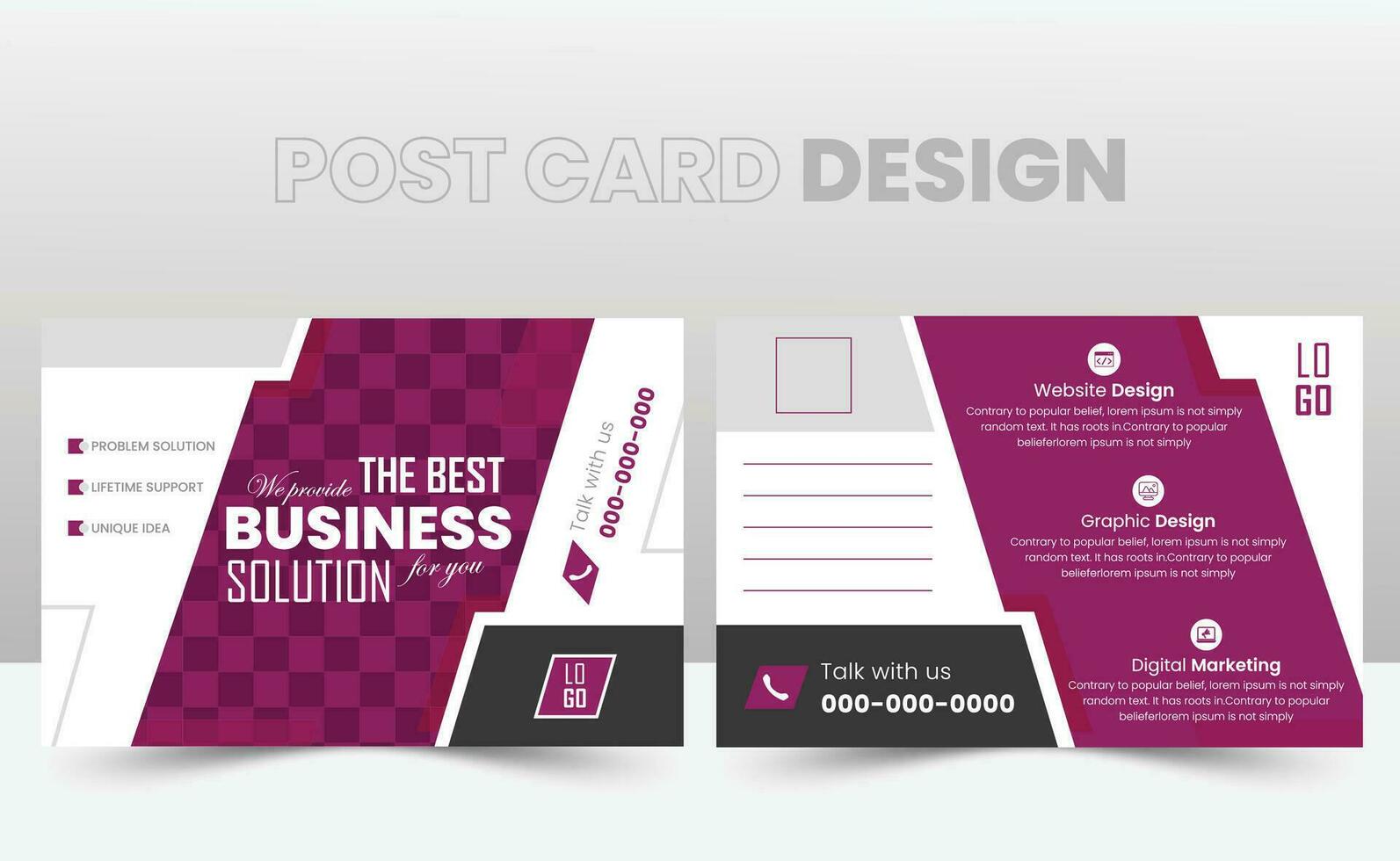 business or marketing agency postcard template Free Vector. Event Card Design, Direct Mail EDDM Template, Invitation Design. vector