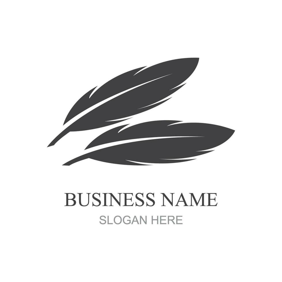 Feather logo images illustration design vector