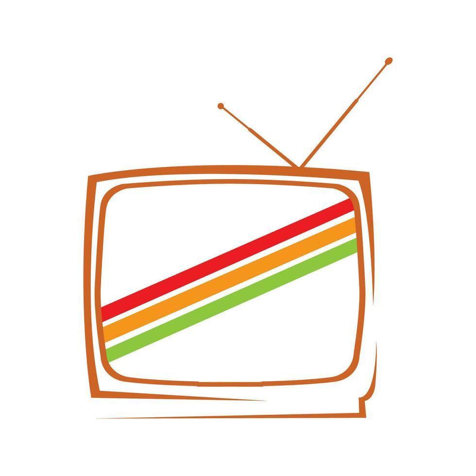 moderno televisión logo icono diseño idea para compañía, sitio web, canal, social medios de comunicación. vector