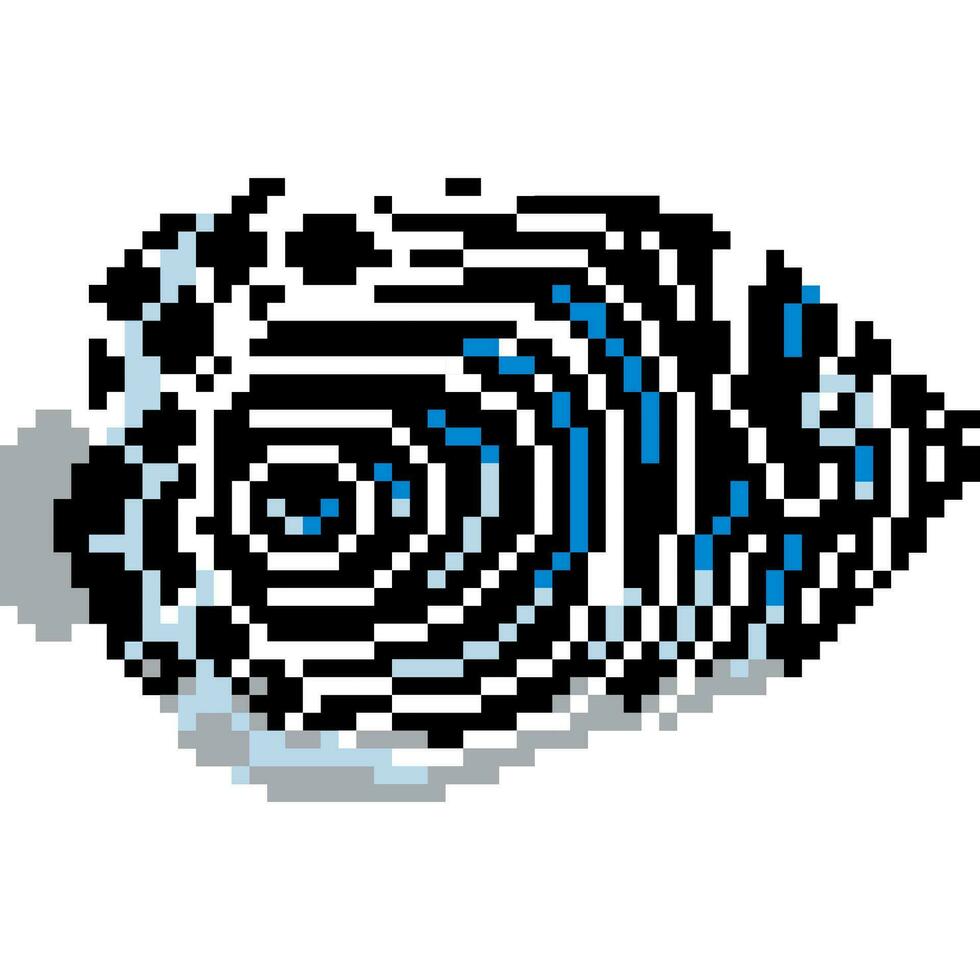 Fish cartoon icon in pixel style vector