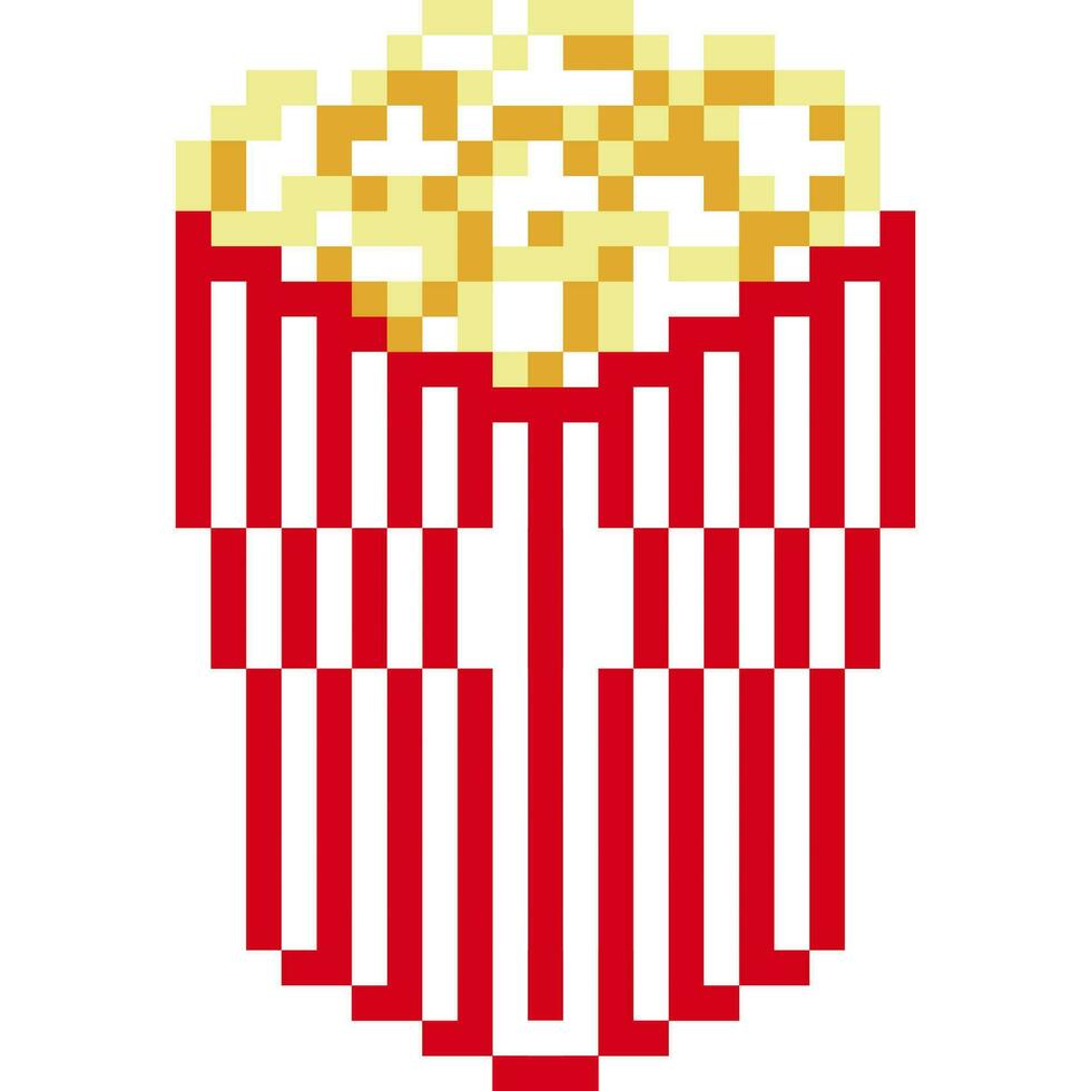 palomitas de maiz dibujos animados icono en píxel estilo vector