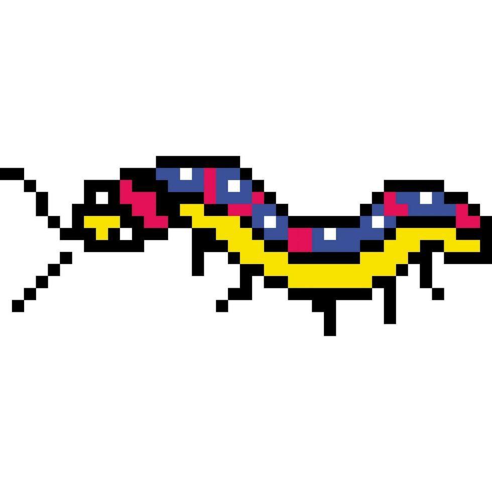 Worm cartoon icon in pixel style vector