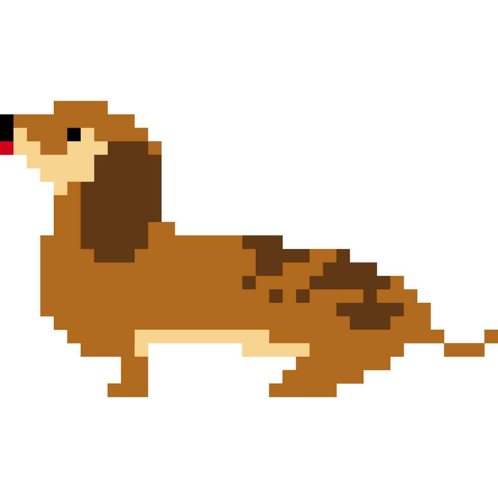 Dog cartoon icon in pixel style vector