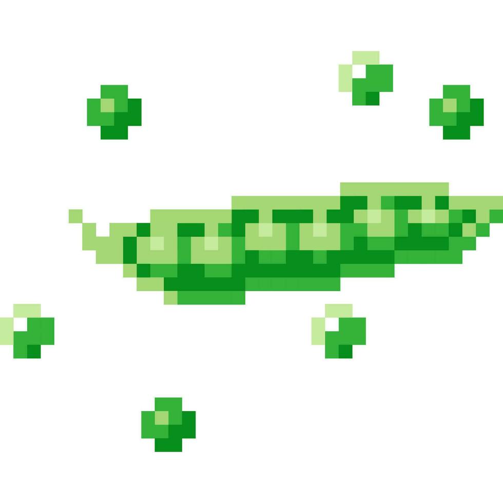 Green peas cartoon icon in pixel style vector