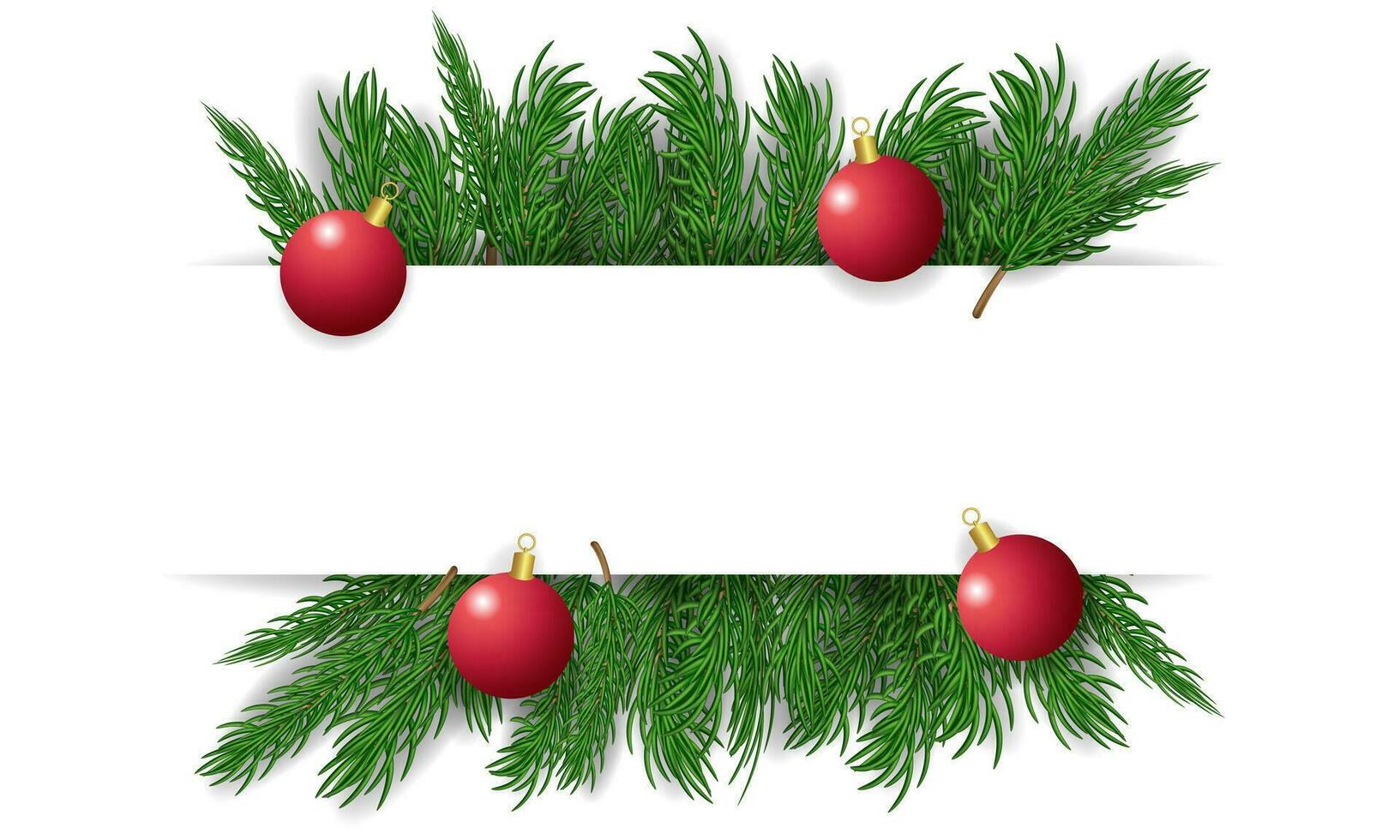 Navidad bandera con verde pino ramas y sitio para texto. - vector. vector