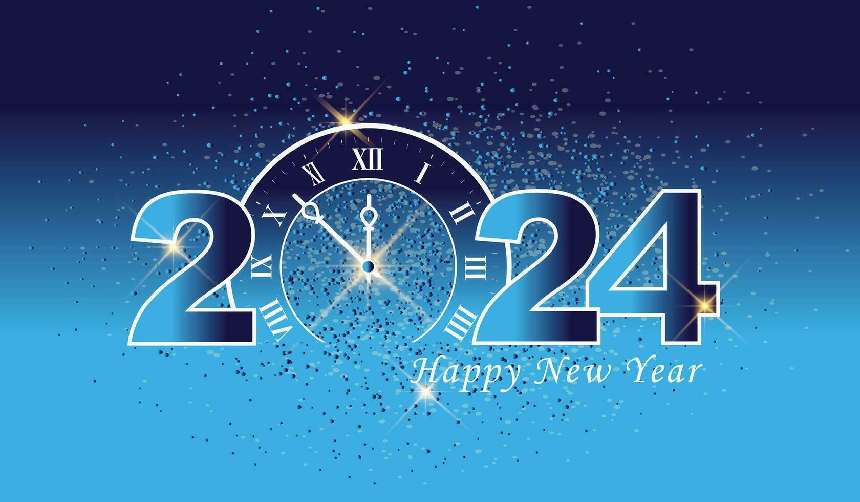 Happy New Year 2024, New Year greeting card, New Year Shining background vector