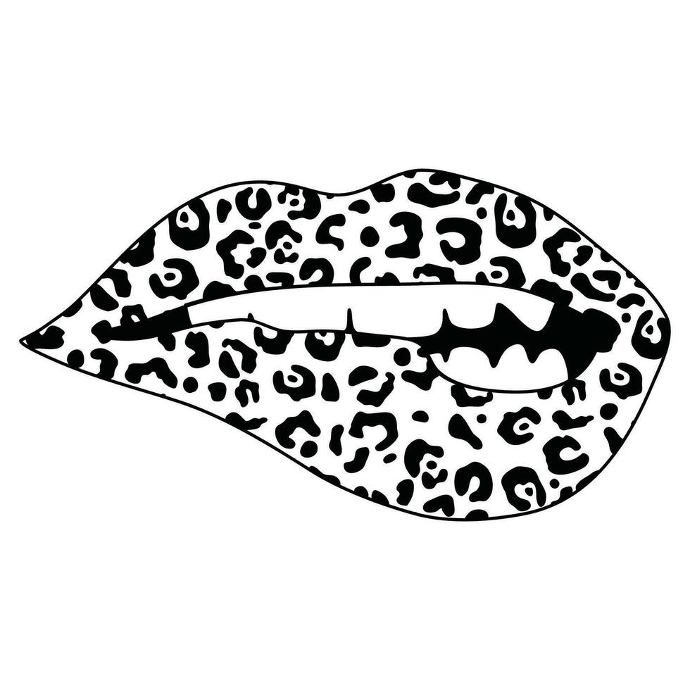 Stylish , fashionable  and awesome  Lips typography art and illustrator vector