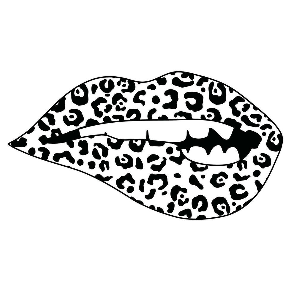 elegante , de moda y increíble labios tipografía Arte y ilustrador vector