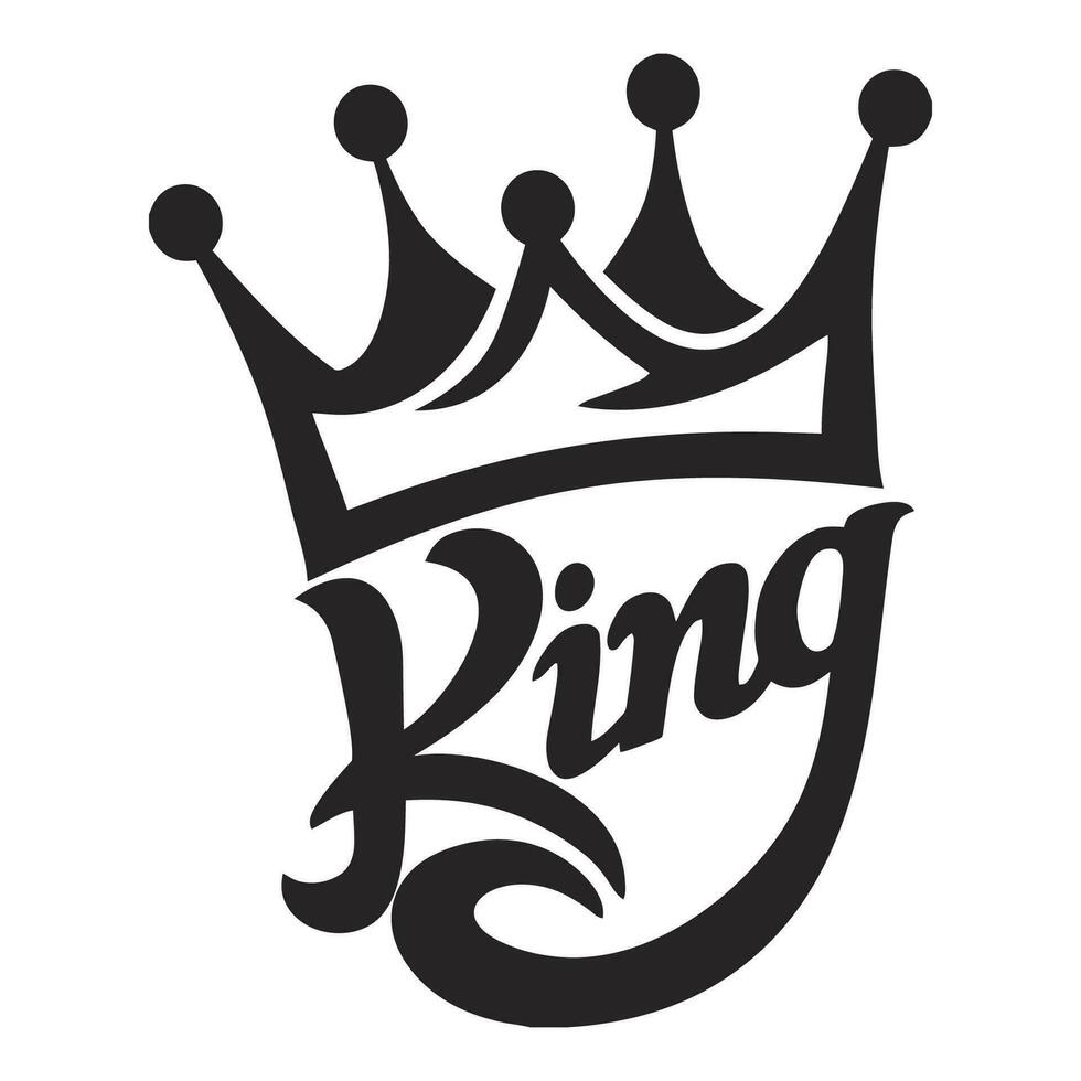 Stylish , fashionable  and awesome  King  and queen typography art and illustrator vector