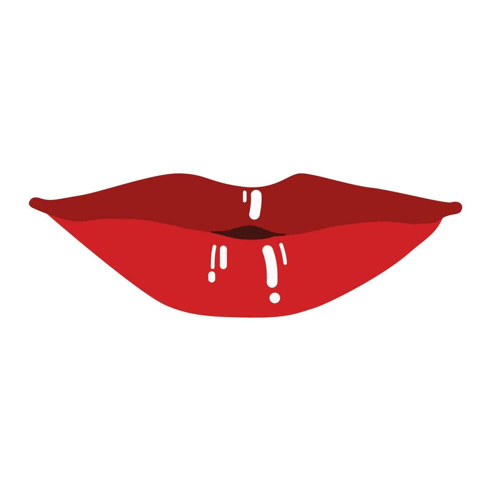 Stylish , fashionable  and awesome  Lips typography art and illustrator vector