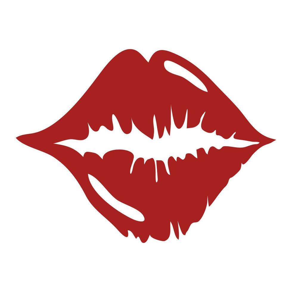 Stylish , fashionable  and awesome  Lips typography art and illustrator vector