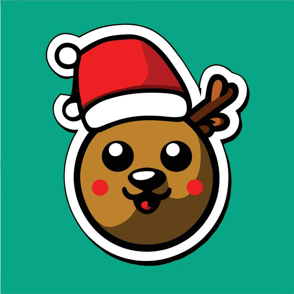 a cartoon santa claus character with a red hat and a red nose vector