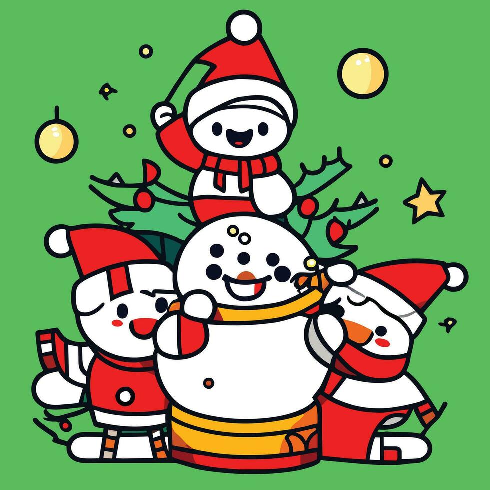 a cartoon santa claus character with a red hat and a red nose vector