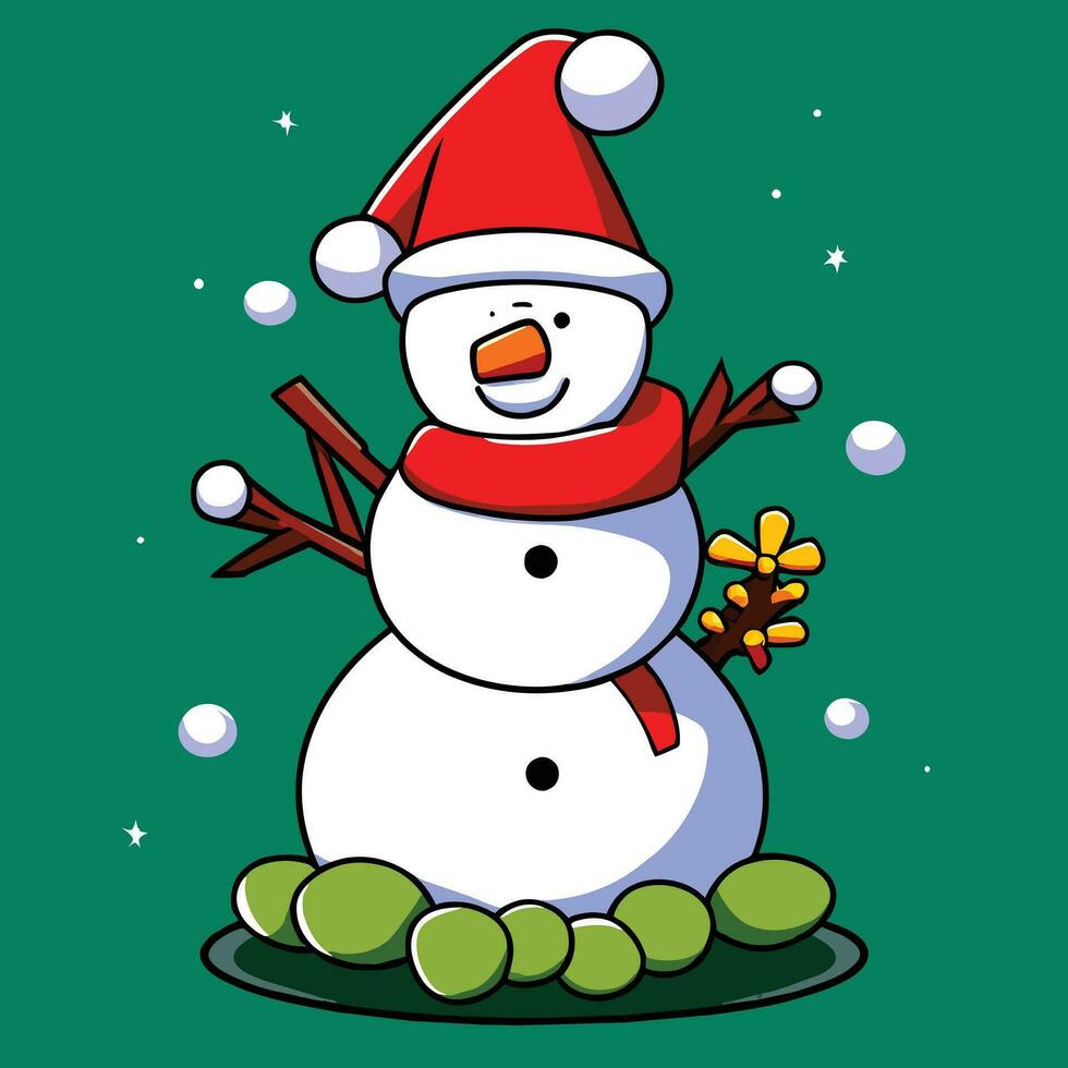 a cartoon santa claus character with a red hat and a red nose vector