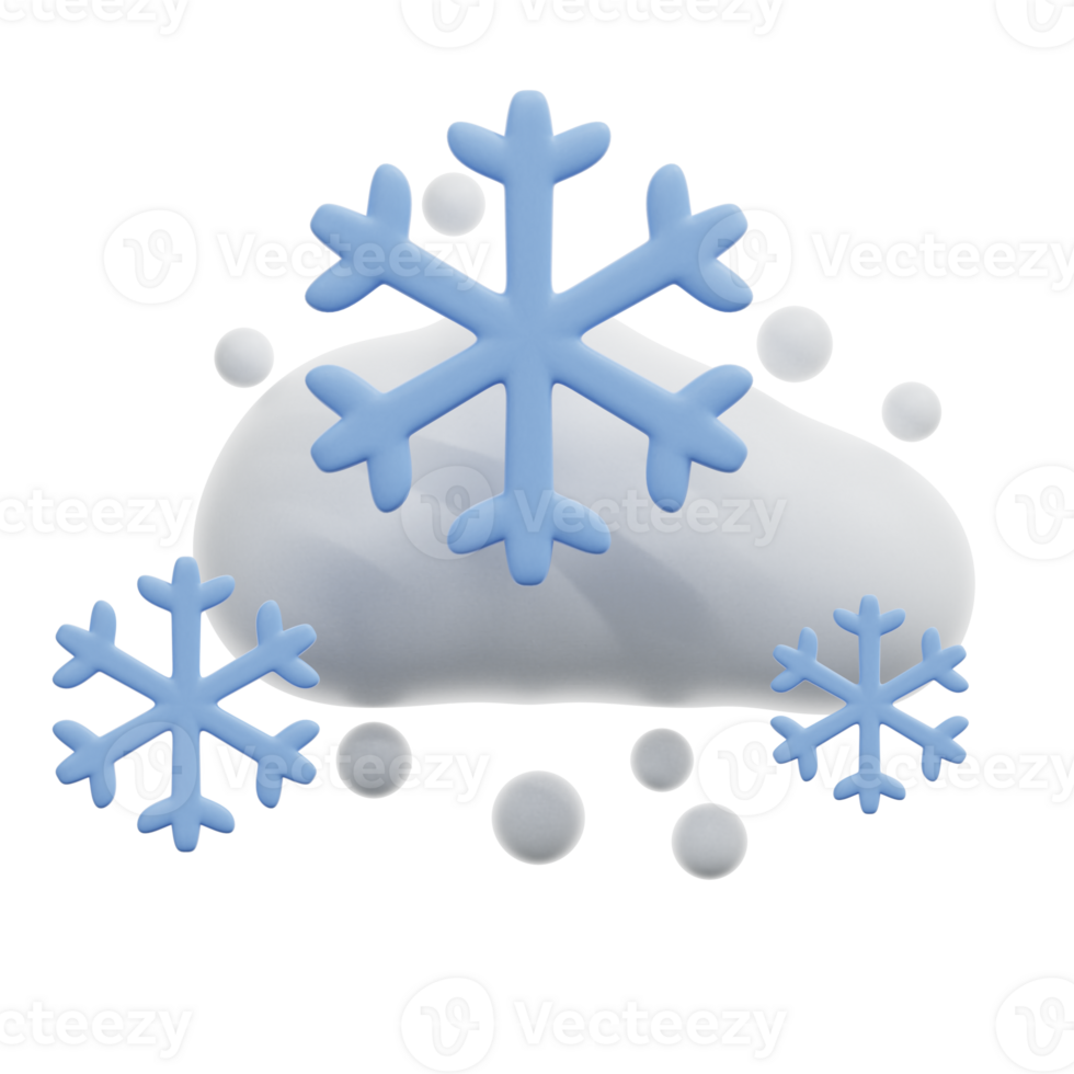 3D rendering winter cloud icon Illustration png