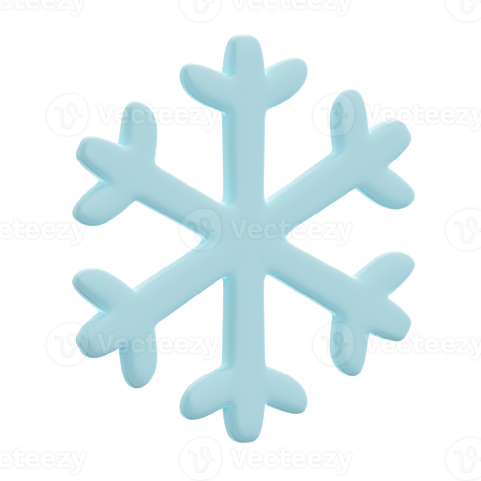 3D renderring Snowflake icon Object png