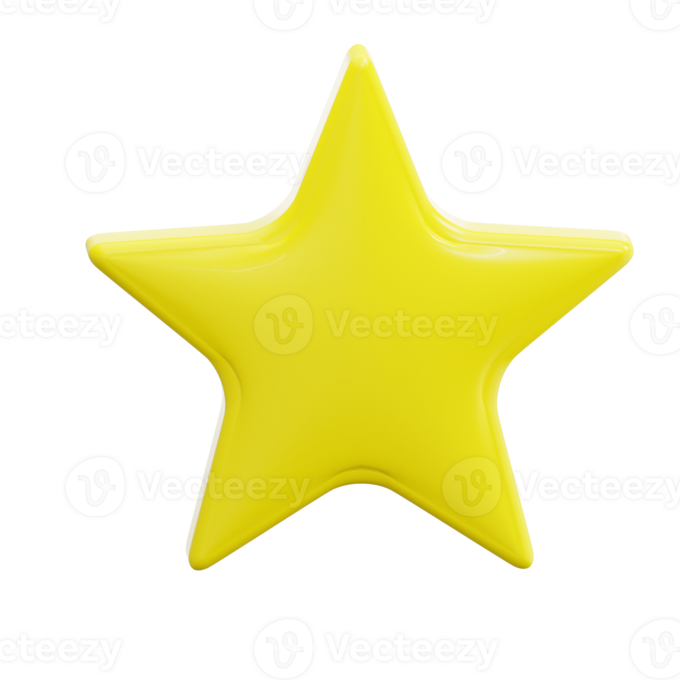 3D rendering Christmas Star Icon Object png