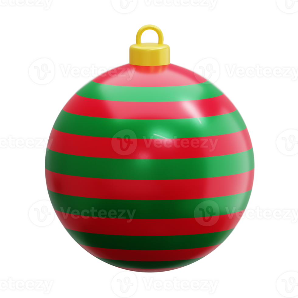 3D Rendering Christmas Ball Icon Object png