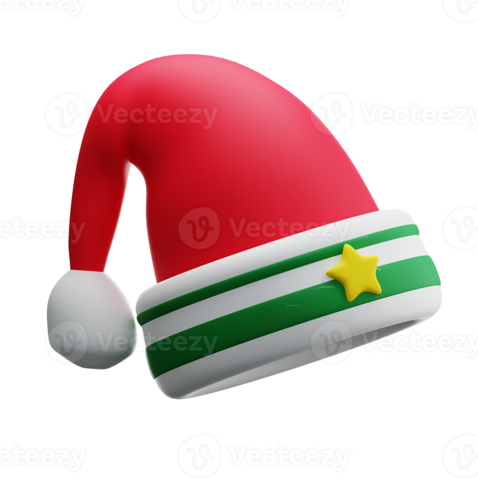3D rendering Christmas Hat Icon Object png
