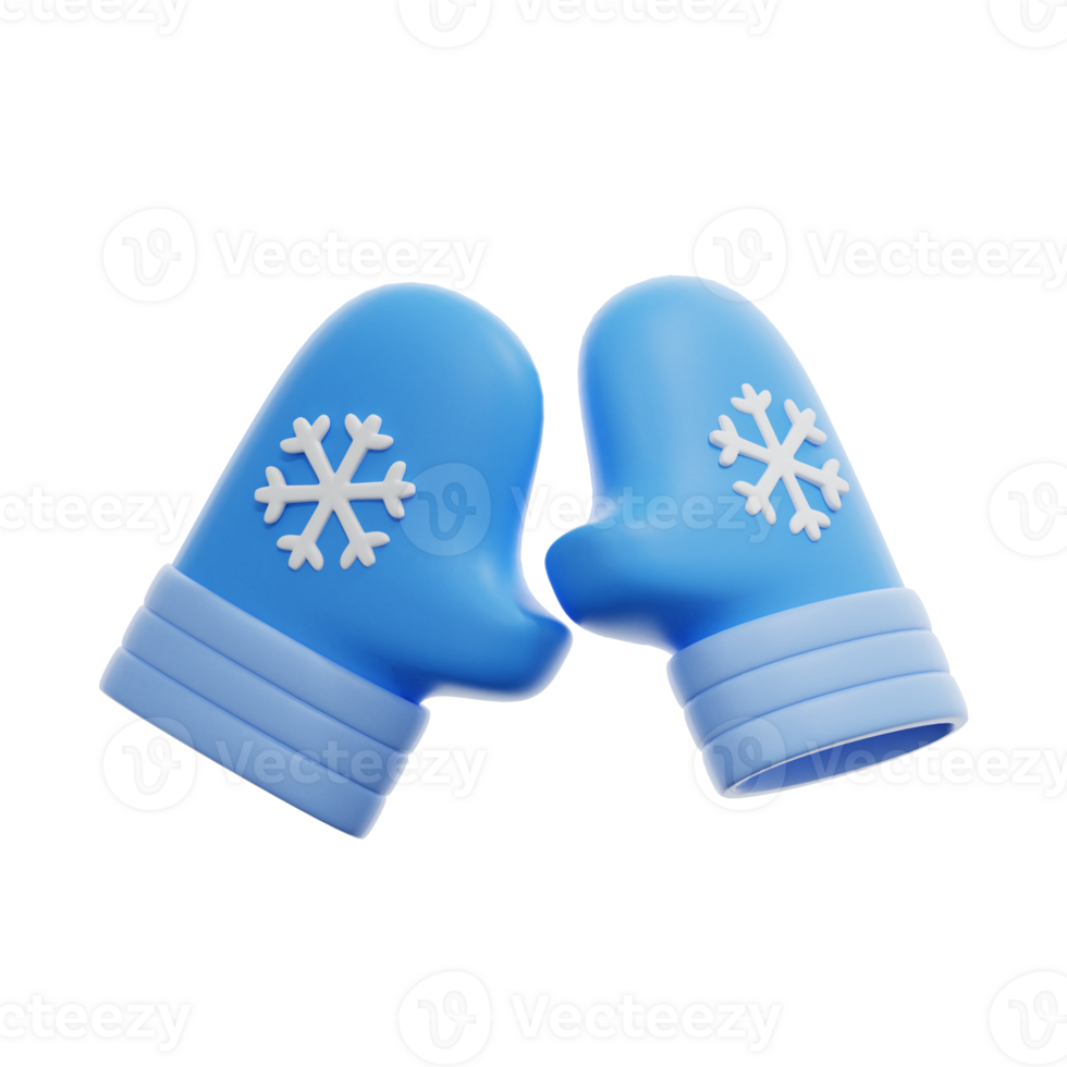 3d renderen winter handschoenen icoon illustratie png