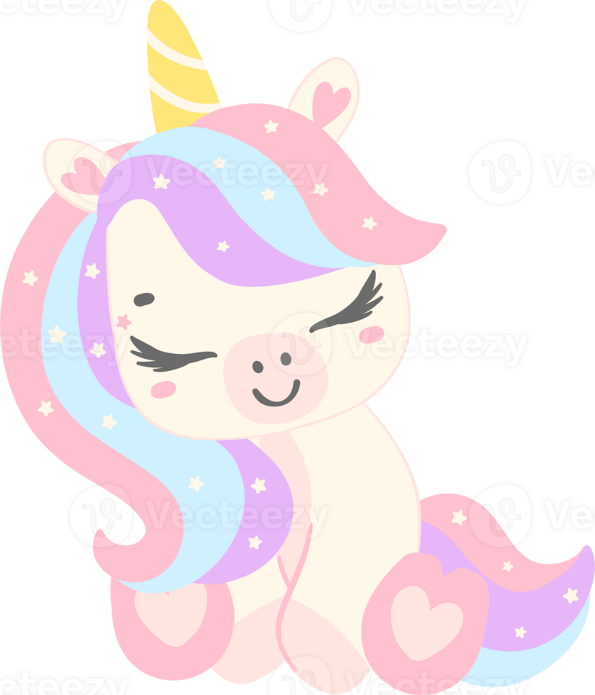 Cute Baby Unicorn cartoon illustration png