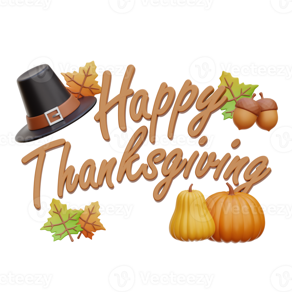 Happy Thanksgiving 3D Icon Illustrations png