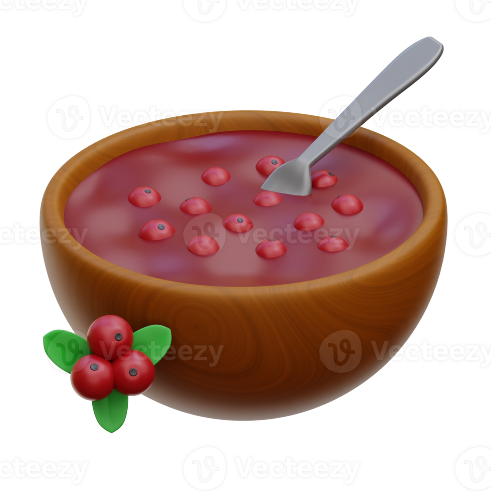 tranbär sås 3d ikon illustrationer png