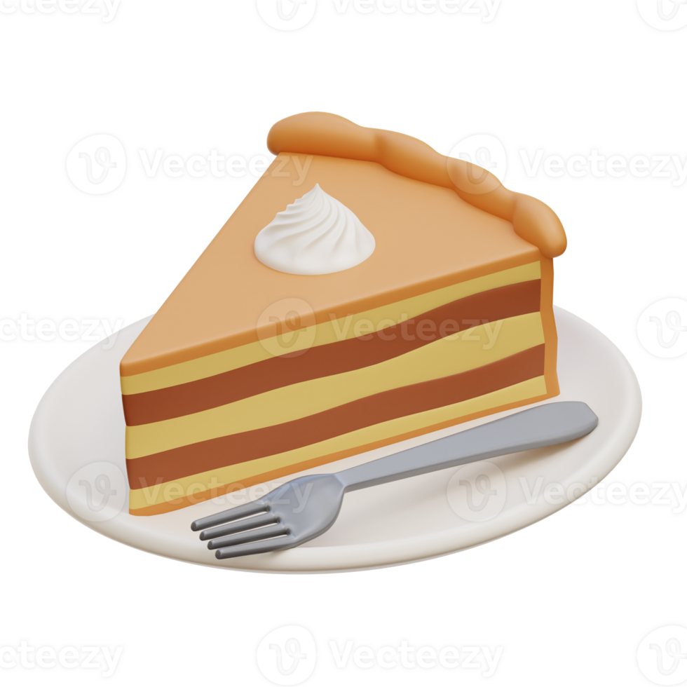 Pumpkin Pie 3D Icon Illustrations png