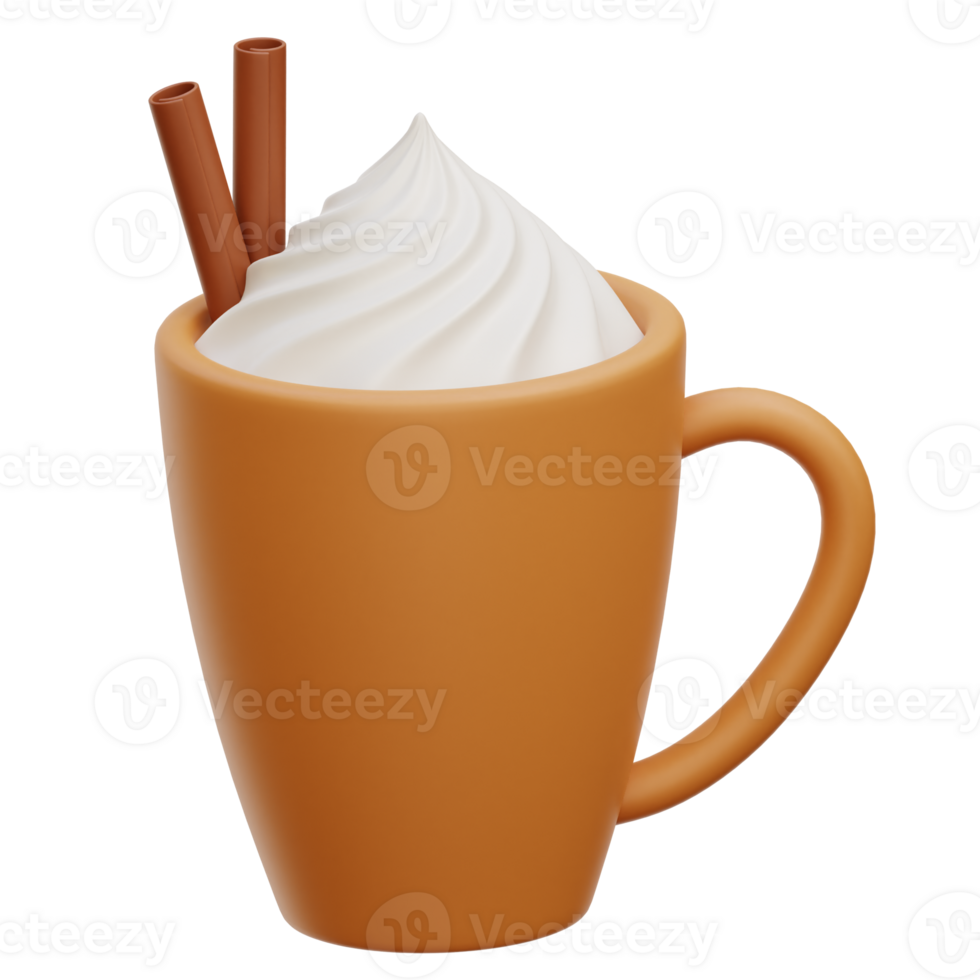 Pumpkin Spice Latte 3D Icon Illustrations png